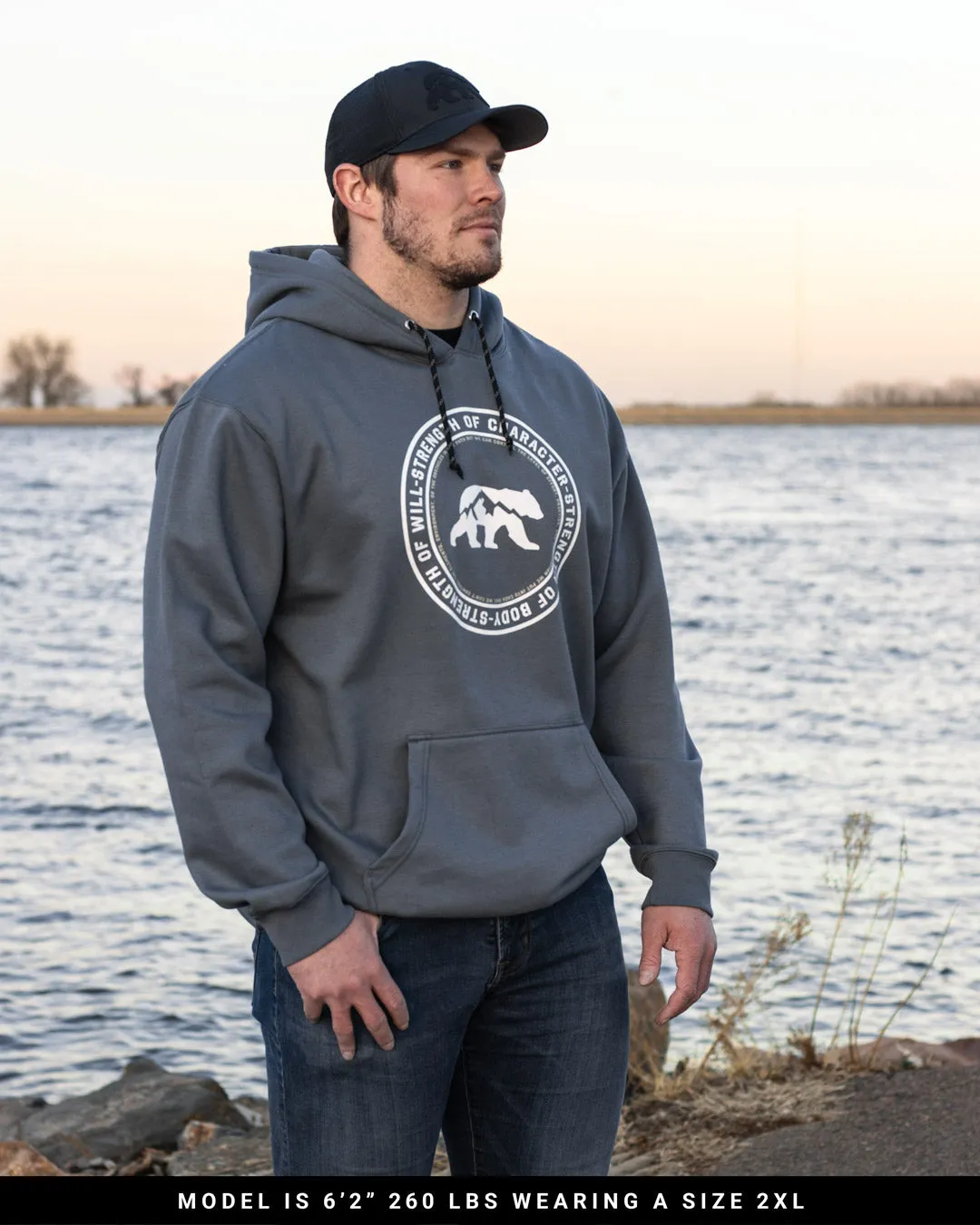 Strength Trio Premium Hoodie - Dusky Blue