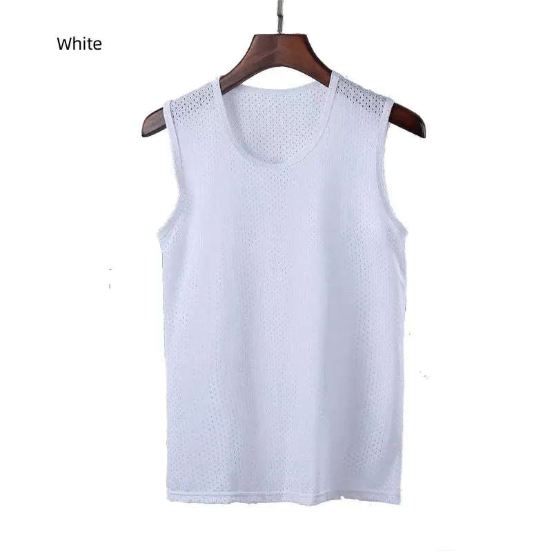 Summer Fitness Mesh Tank: Men's Sleeveless Sport Vest