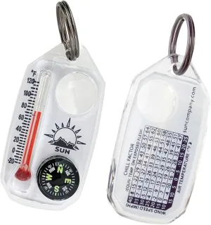 Sun Company TripleGage - 3-in-1 Zipper Pull with Compass, Thermometer, and Magnifying Glass | Essential Outdoor Navigation Tool for Camping, Hiking, and Scouting