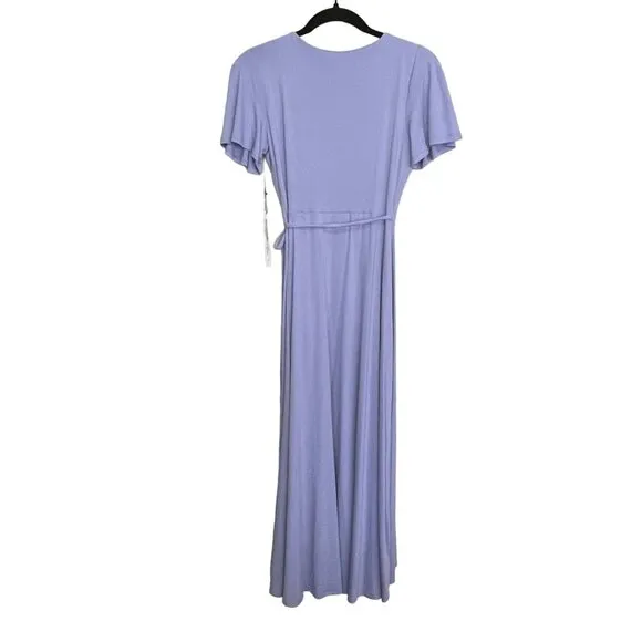 Susana Monaco Dress Sweet Lavender Flutter Sleeve Wrap Midi NWT