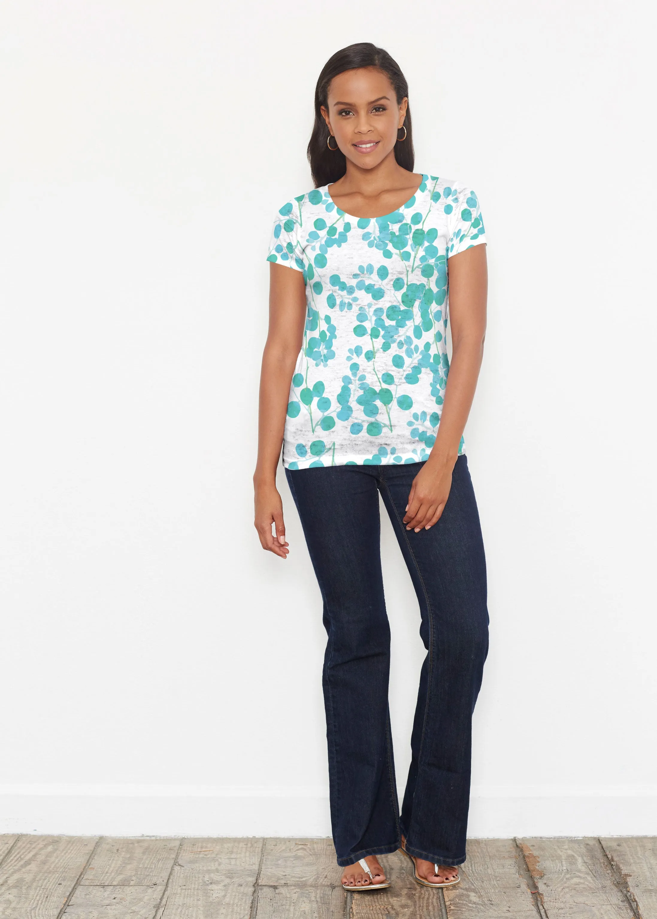 Teal Pome (7863) ~ Signature Short Sleeve Scoop Shirt