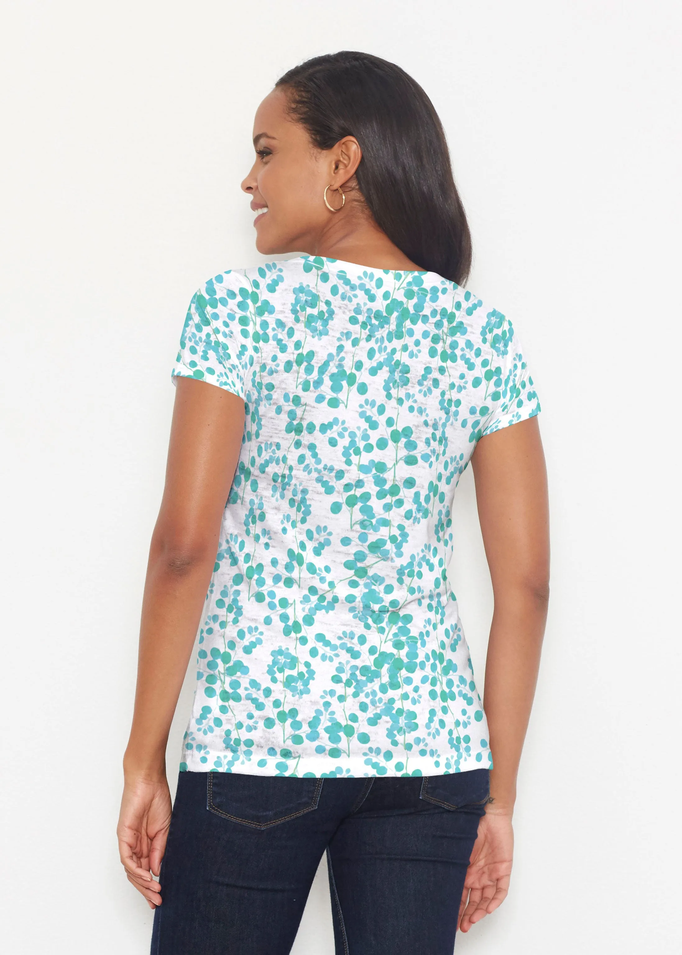 Teal Pome (7863) ~ Signature Short Sleeve Scoop Shirt