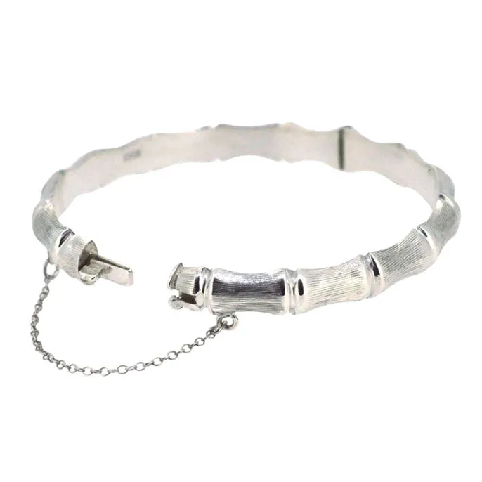 Textured Silver 'Bamboo' Bangle
