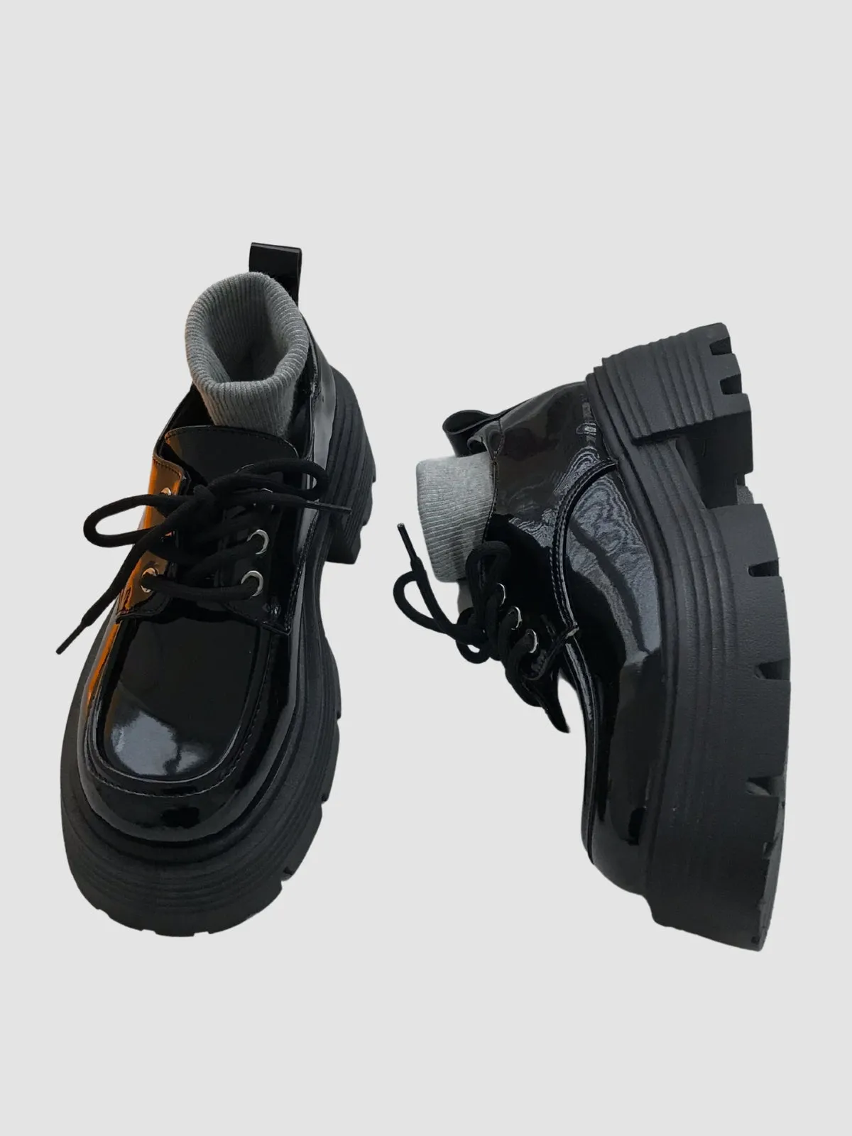Thick Soled Leather Women Retro Shoes