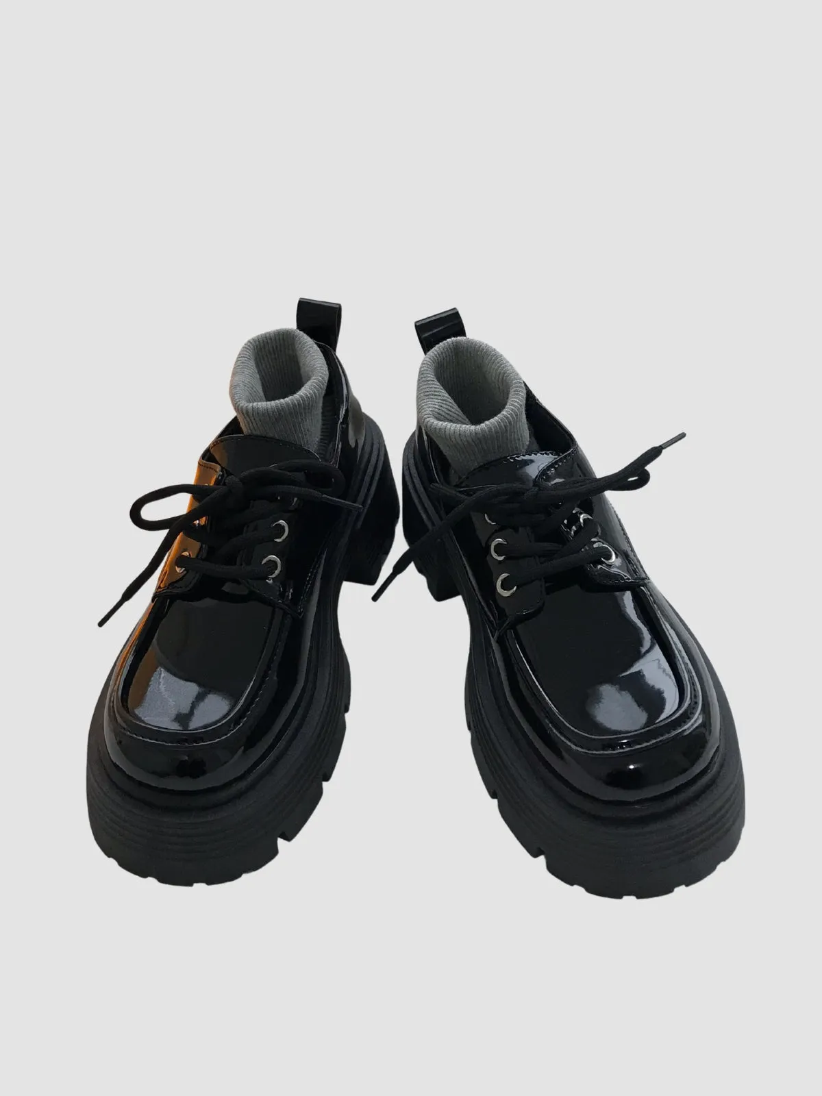 Thick Soled Leather Women Retro Shoes