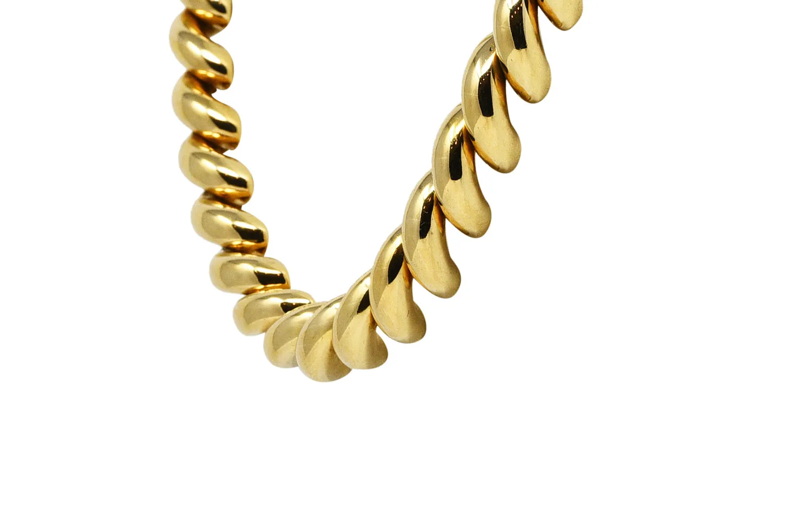 Tiffany & Co. 1960's Modernist 14 Karat Yellow Gold Twist Link Vintage Chain Necklace