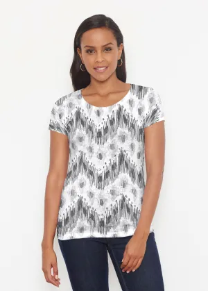 Tonal Waves Black (7834) ~ Short Sleeve Scoop Shirt