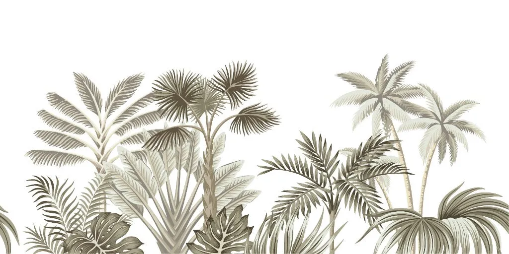 Tropical vintage landscape Wallpaper Mural