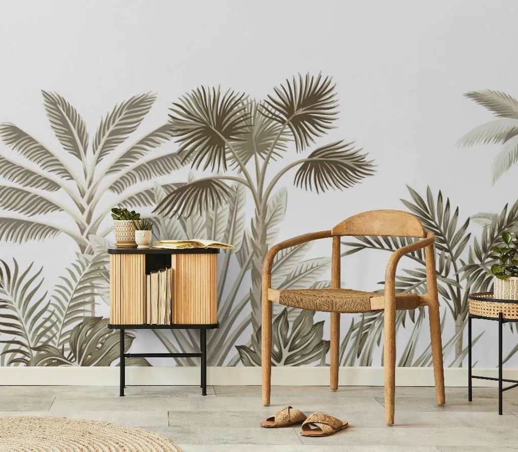 Tropical vintage landscape Wallpaper Mural