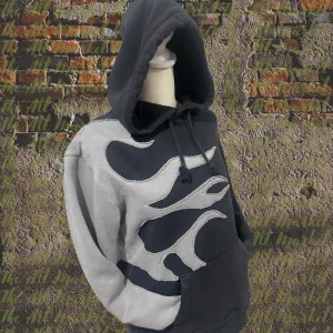 Upcycled Small Flame Hooded Sweatshirt