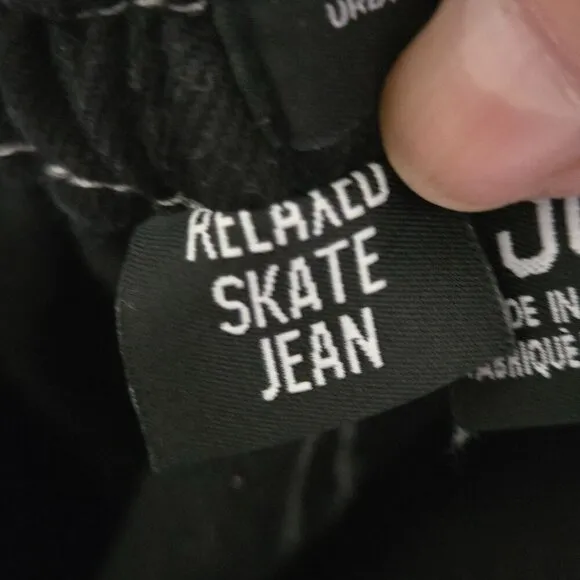 Urban Outfitters BDG Relaxed Skate Jeans Black Snap Cargo Pockets Size 30