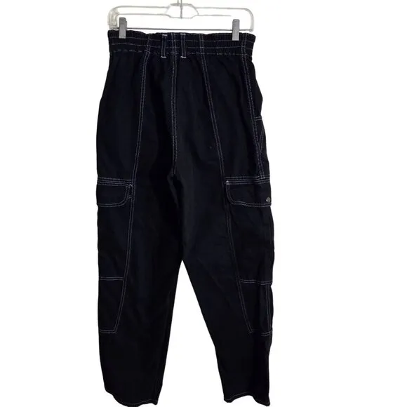 Urban Outfitters BDG Relaxed Skate Jeans Black Snap Cargo Pockets Size 30