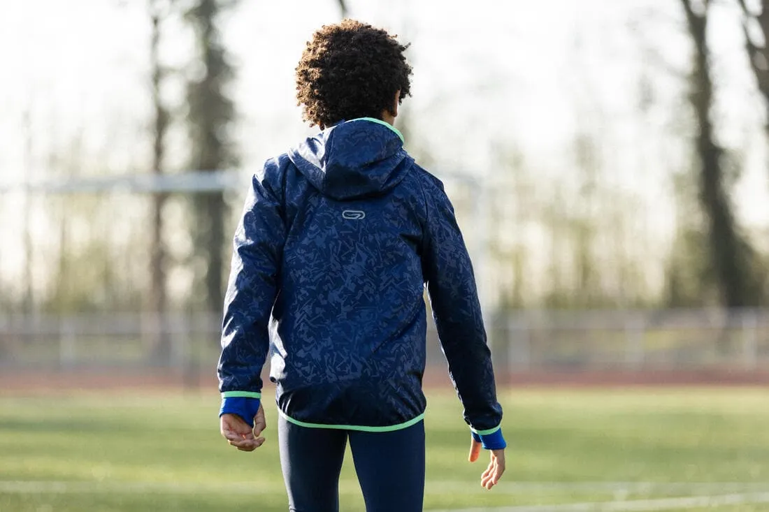 Veste coupe vent enfant pour l'athlétisme Kalenji AT 100 bleue