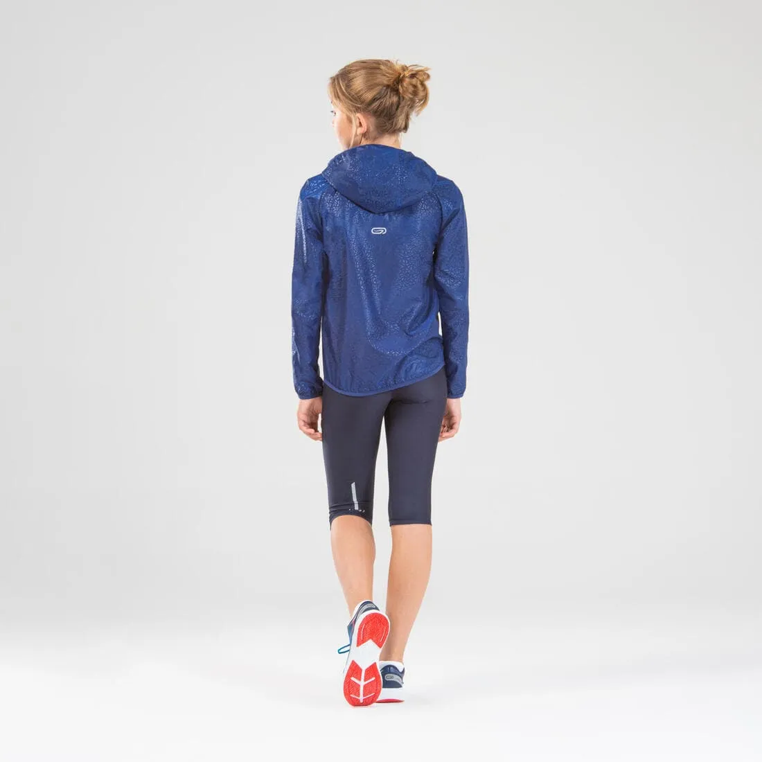 Veste coupe vent enfant pour l'athlétisme Kalenji AT 100 bleue