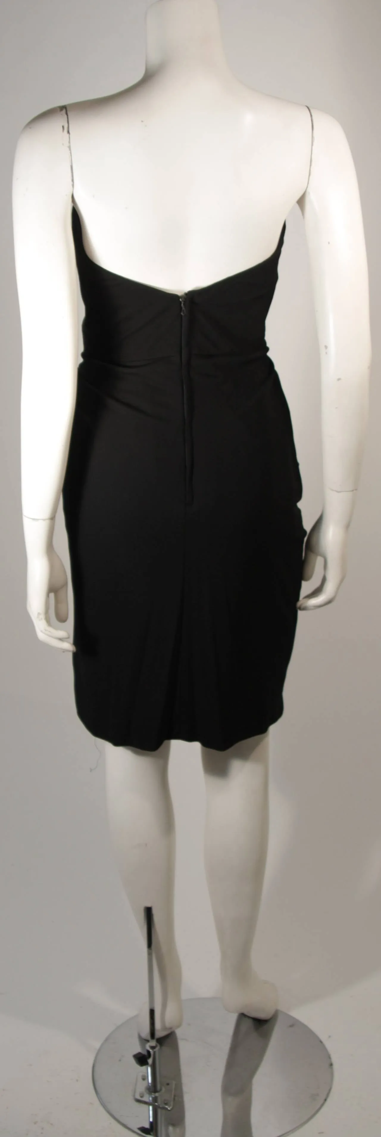 VICKY TIEL Black Jersey Cocktail Dress with Sequin Detail Size 38