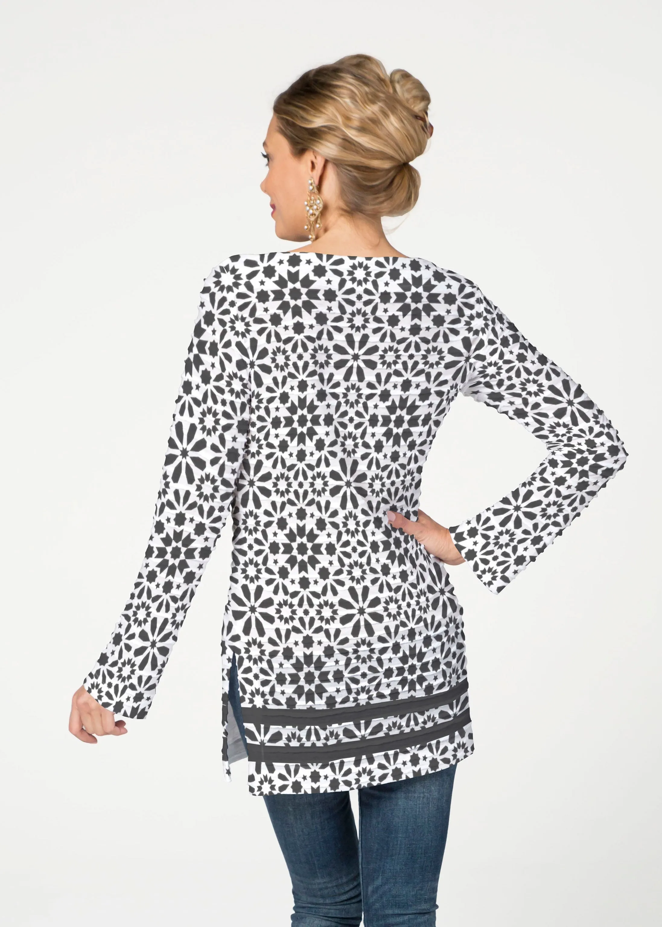 Victoria (14301) ~ Banded Boatneck Tunic