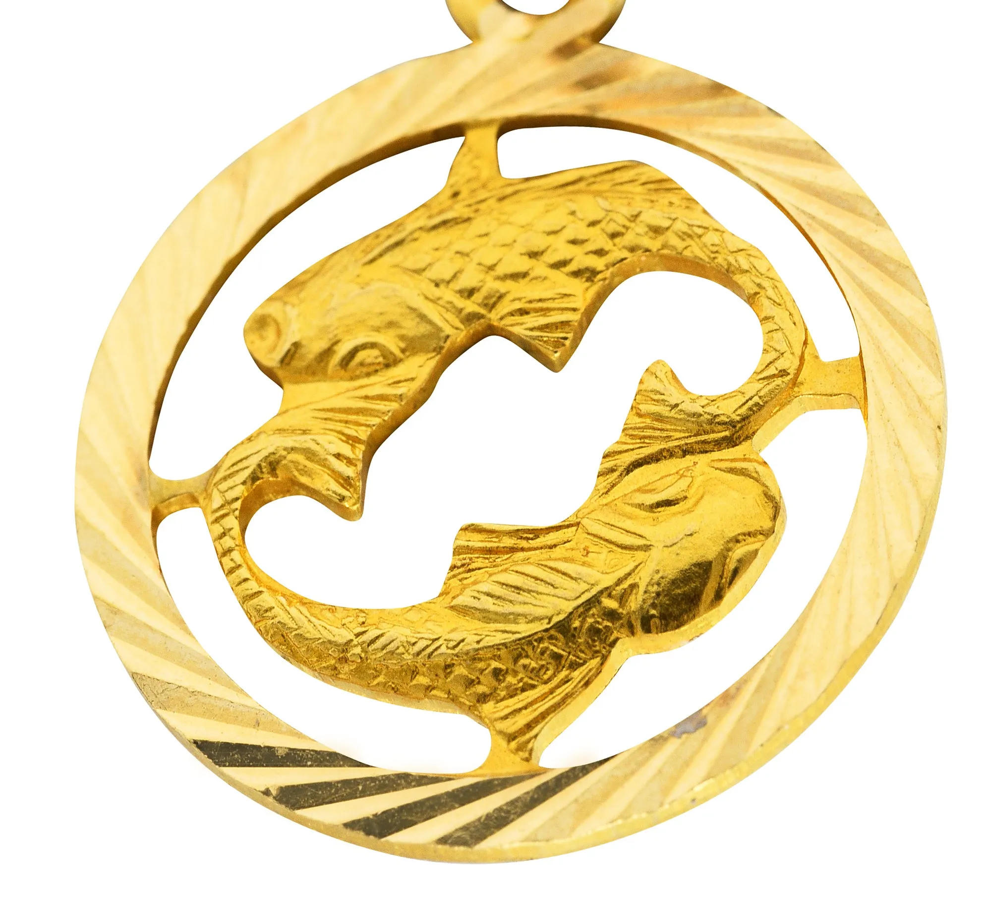 Vintage 18 Karat Gold Pisces Zodiac Charm