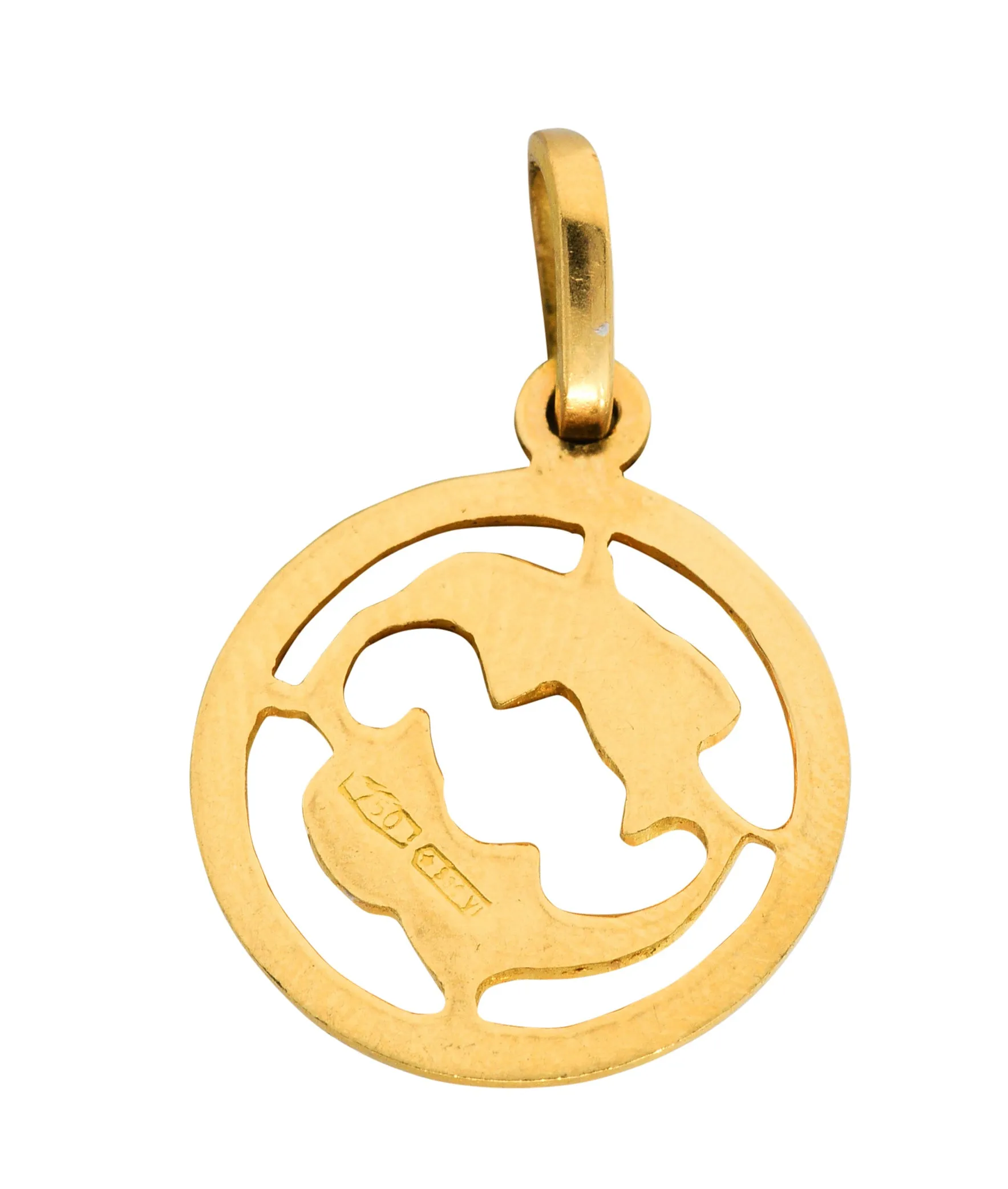 Vintage 18 Karat Gold Pisces Zodiac Charm