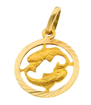 Vintage 18 Karat Gold Pisces Zodiac Charm