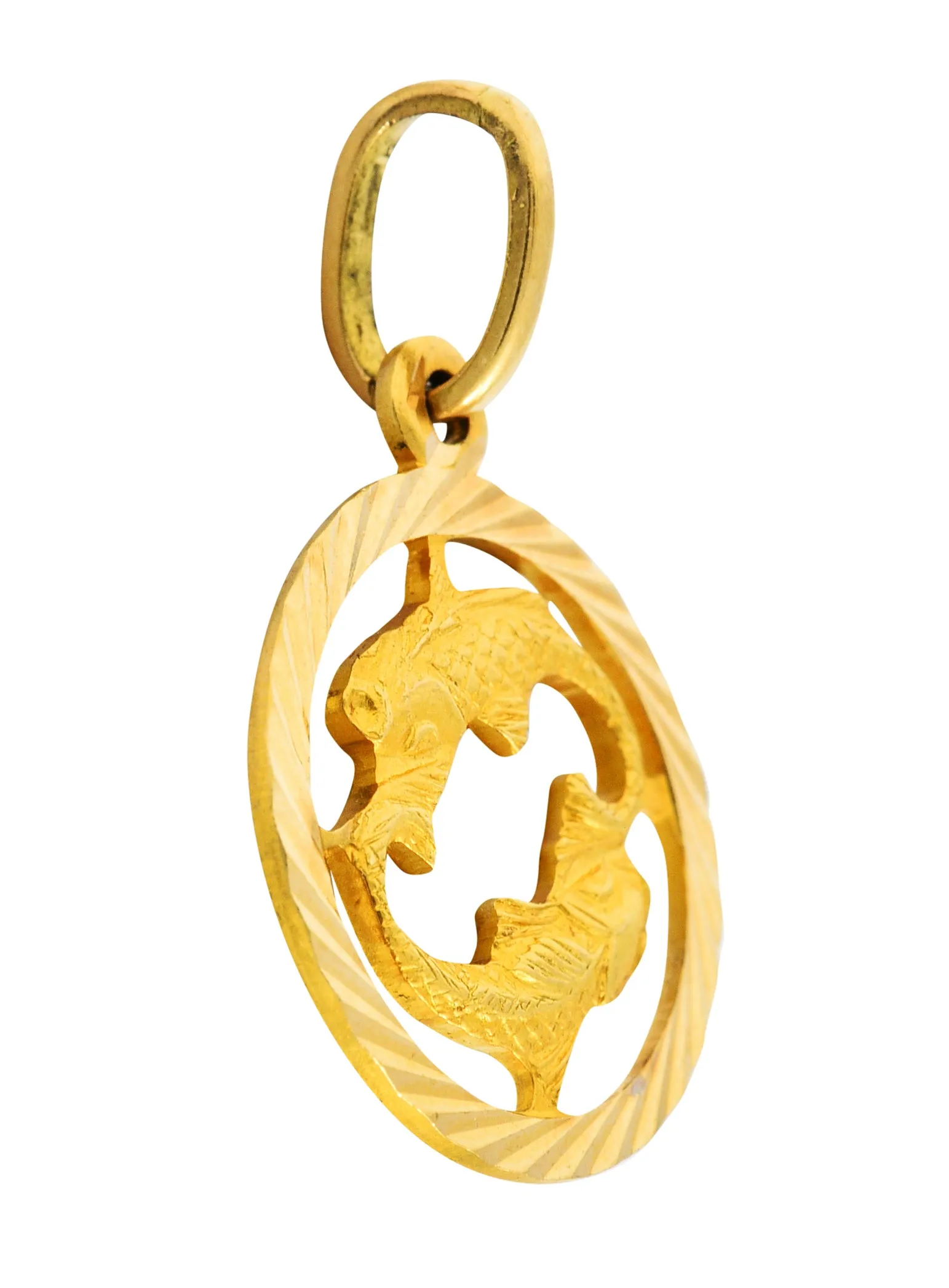 Vintage 18 Karat Gold Pisces Zodiac Charm
