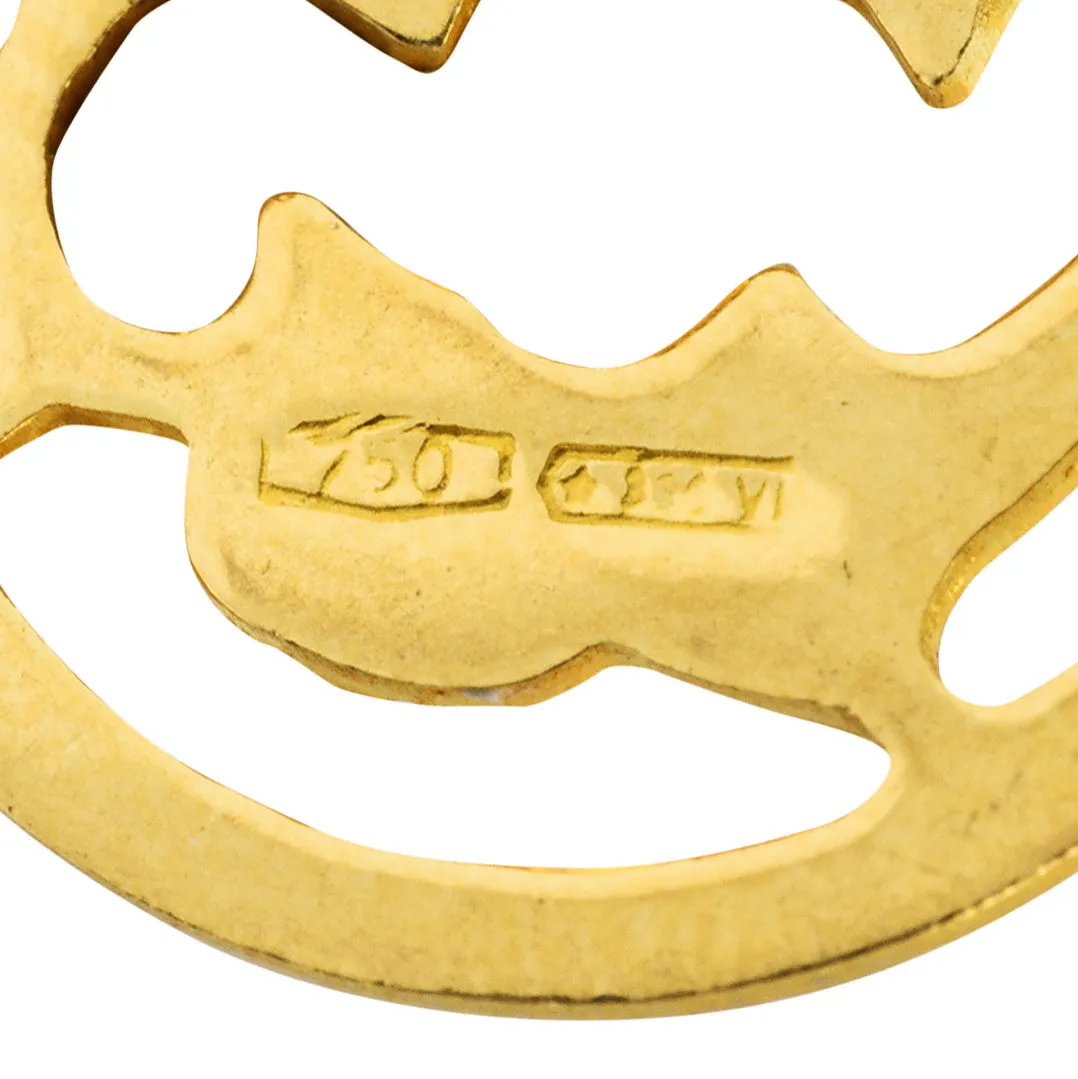 Vintage 18 Karat Gold Pisces Zodiac Charm