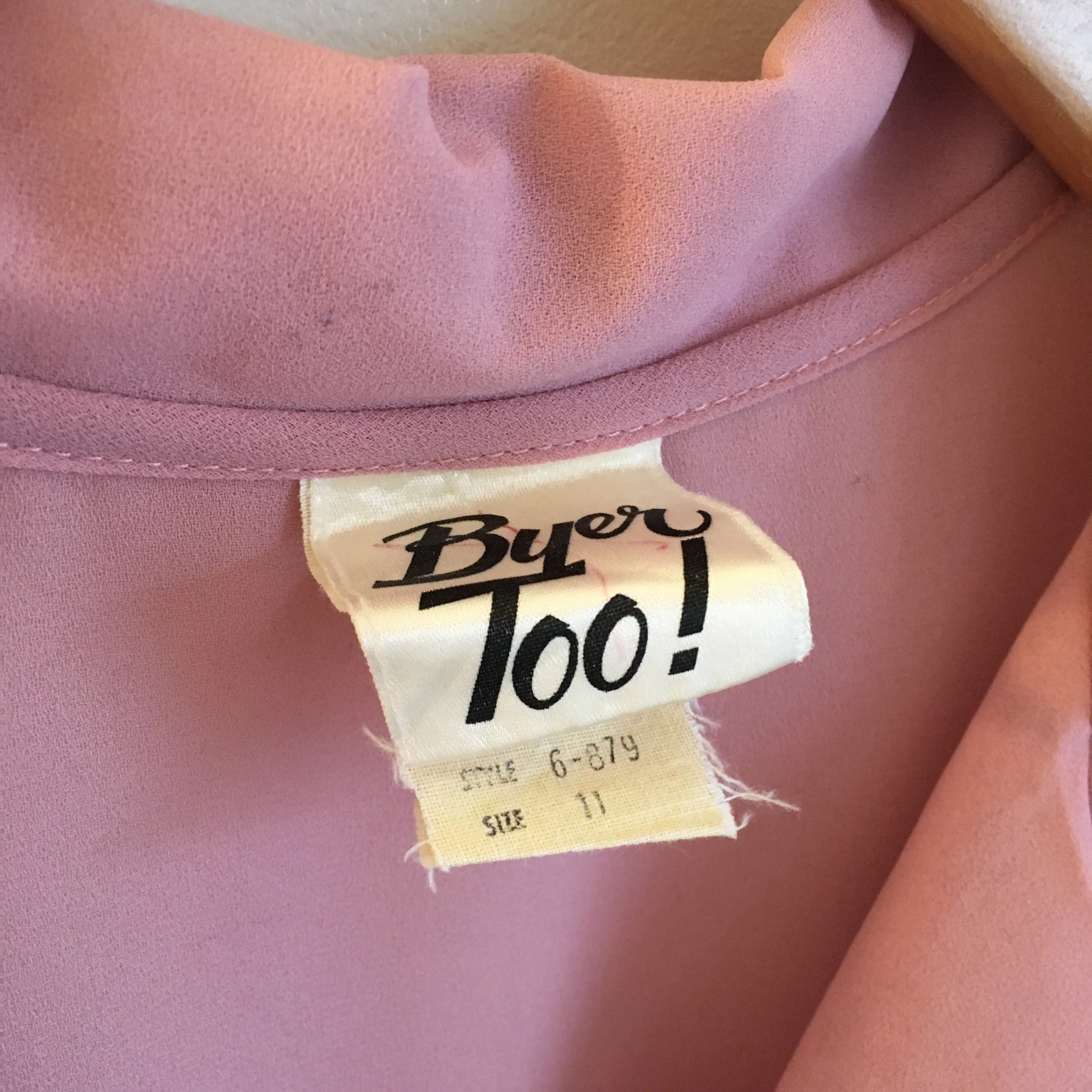 Vintage 70s 80s Byer Too! Semi Sheer Blush long sleeve dress // Size 11