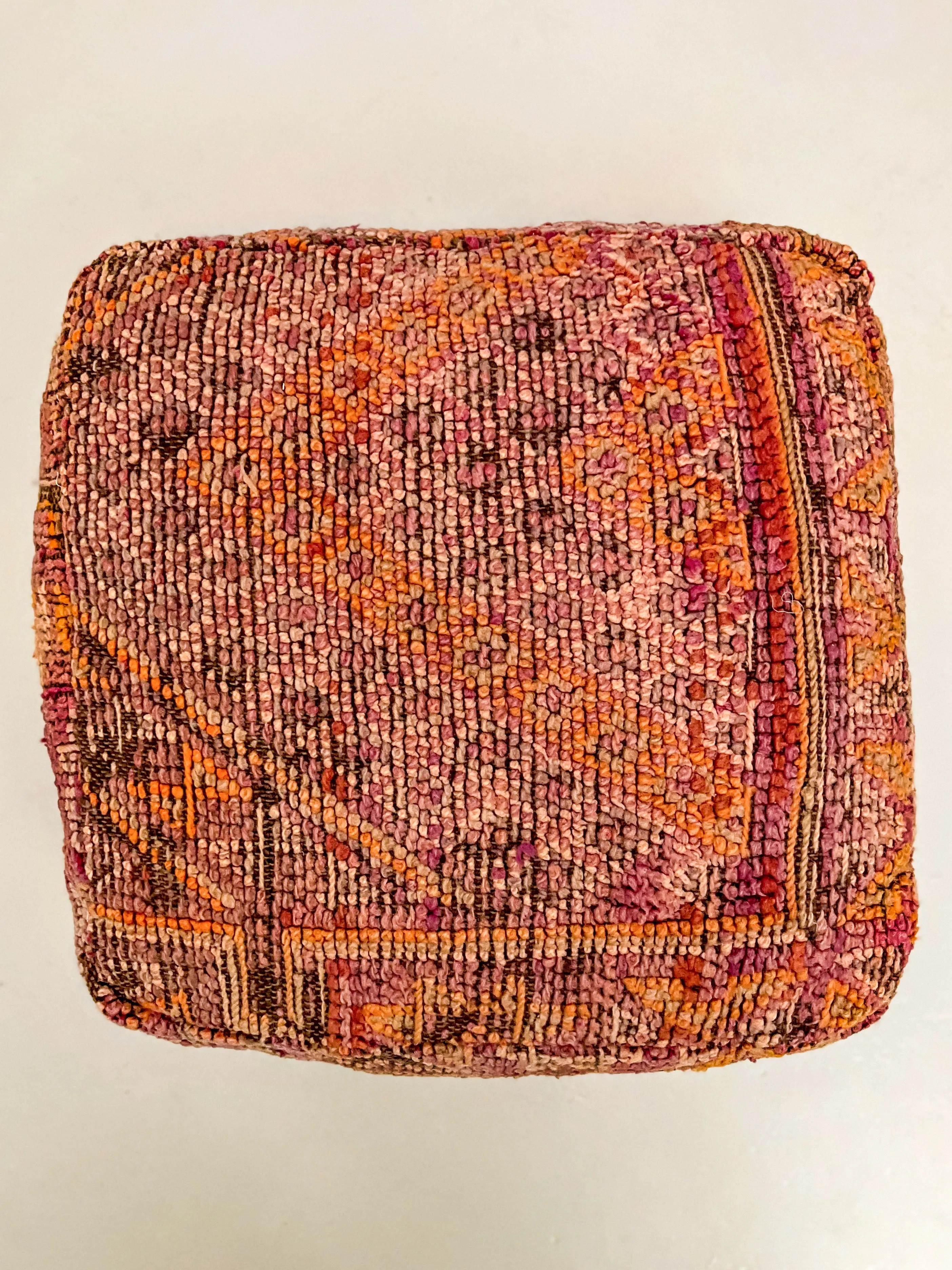 Vintage Beni M'Guild Pouf - Orange, Purple