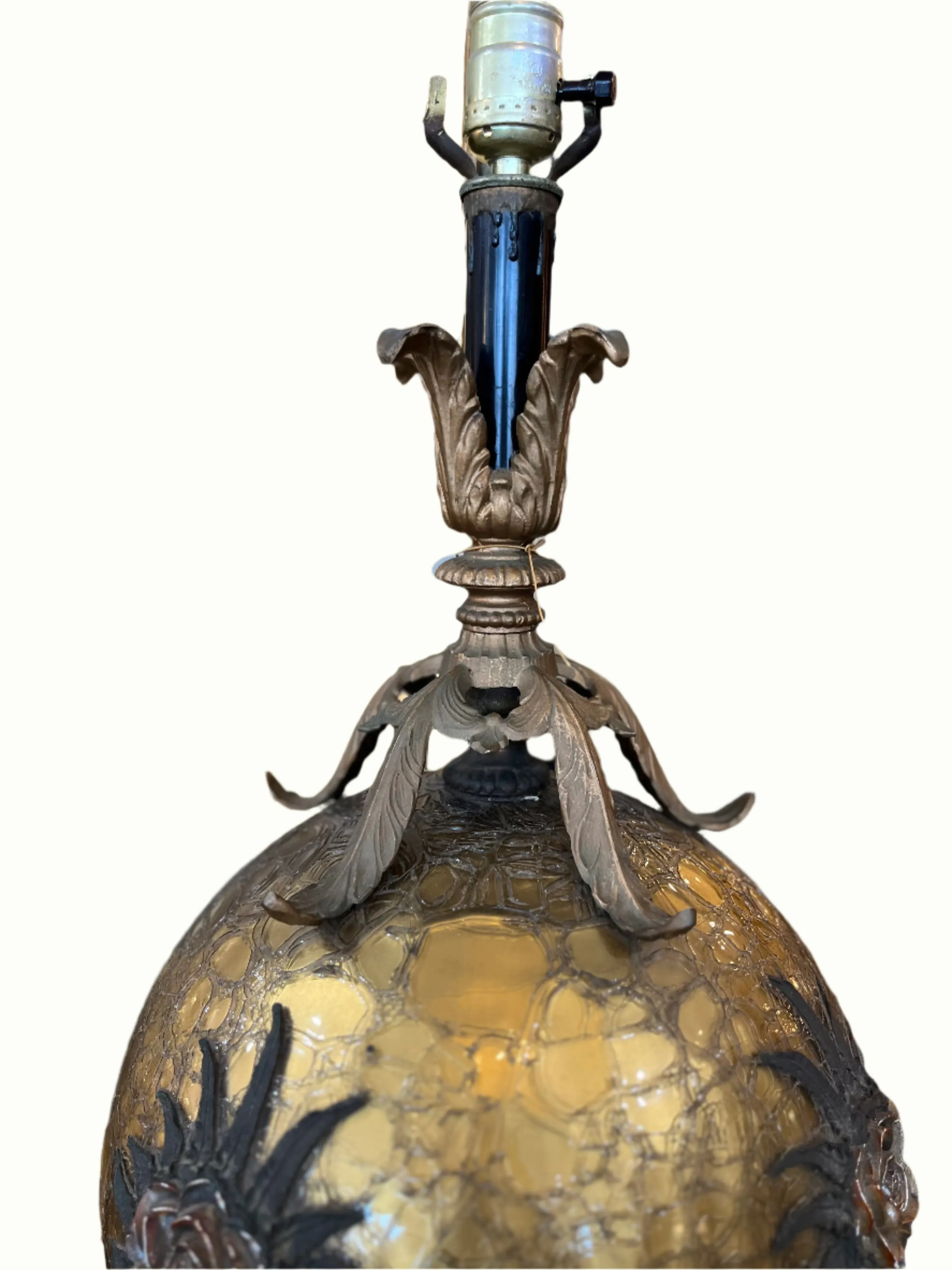 Vintage Large Gold Bulb Lamp