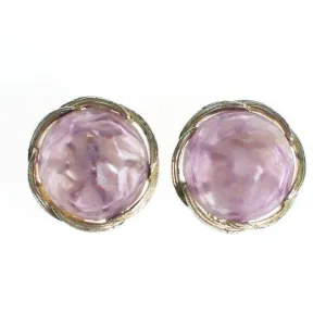 Vintage Lisner Pastel Purple Lucite Earrings, Clip on