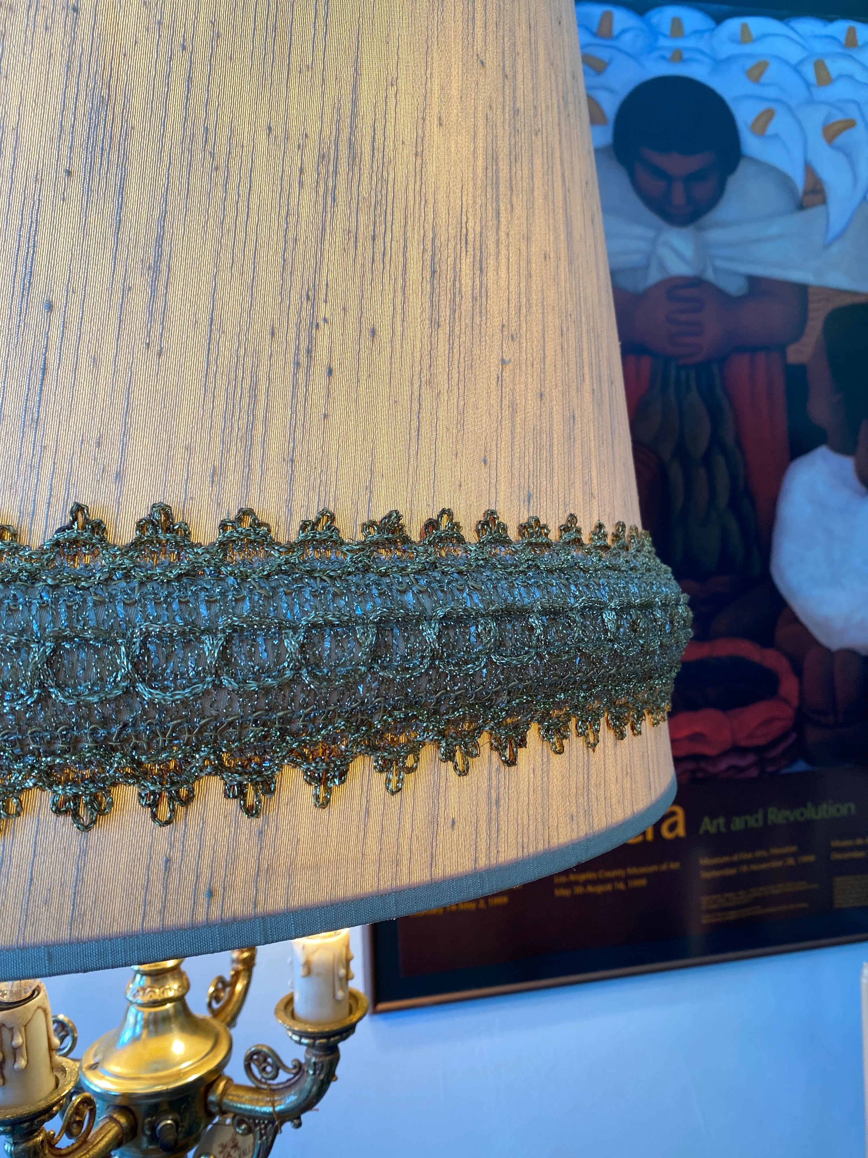 Vintage Mid Century Large Amber Carnival Lamp