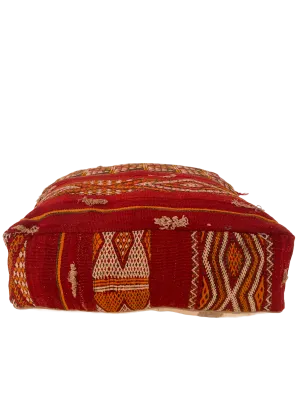 Vintage Red Hanbel Pouf