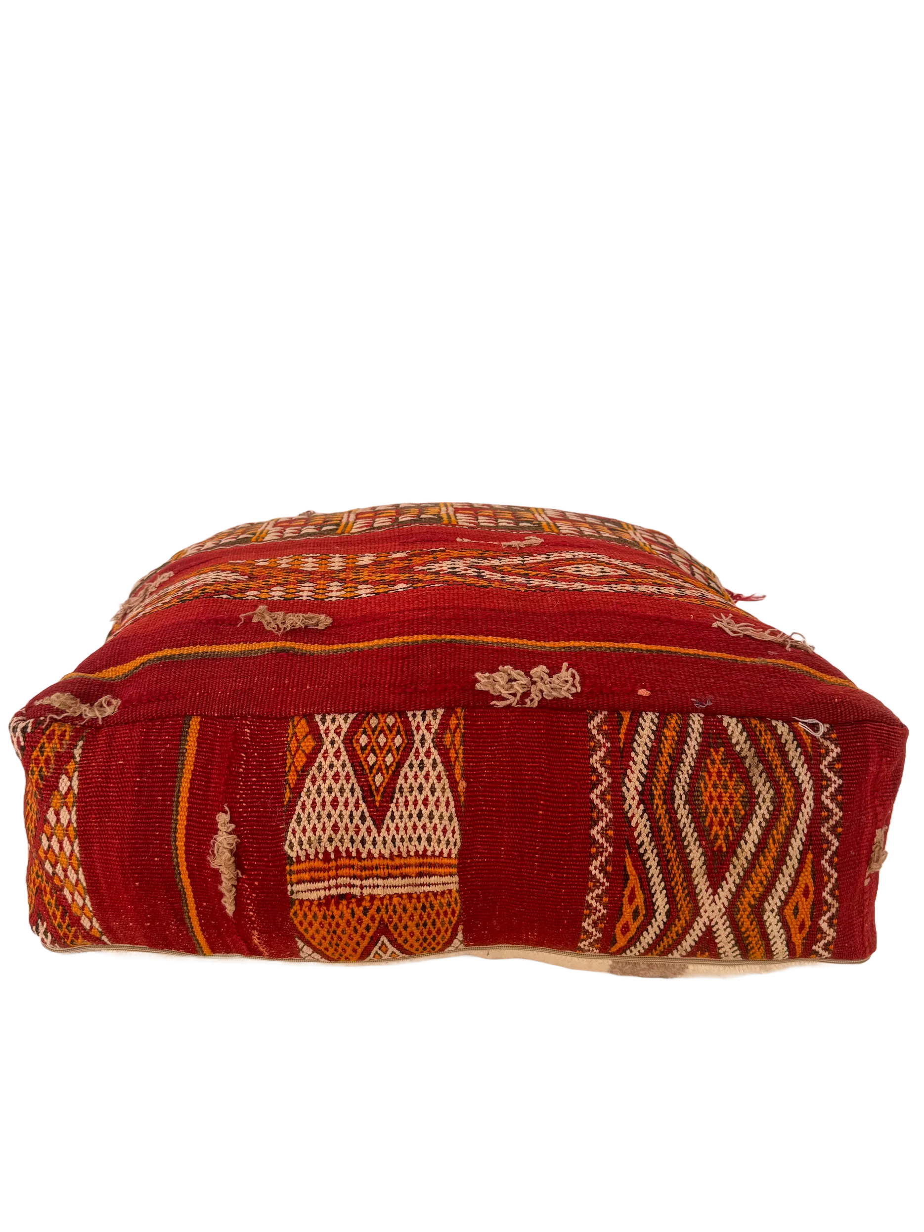 Vintage Red Hanbel Pouf