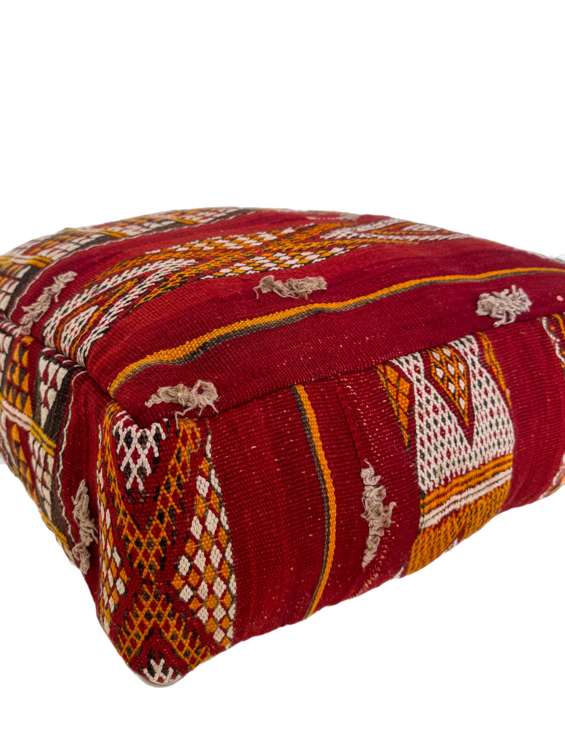 Vintage Red Hanbel Pouf
