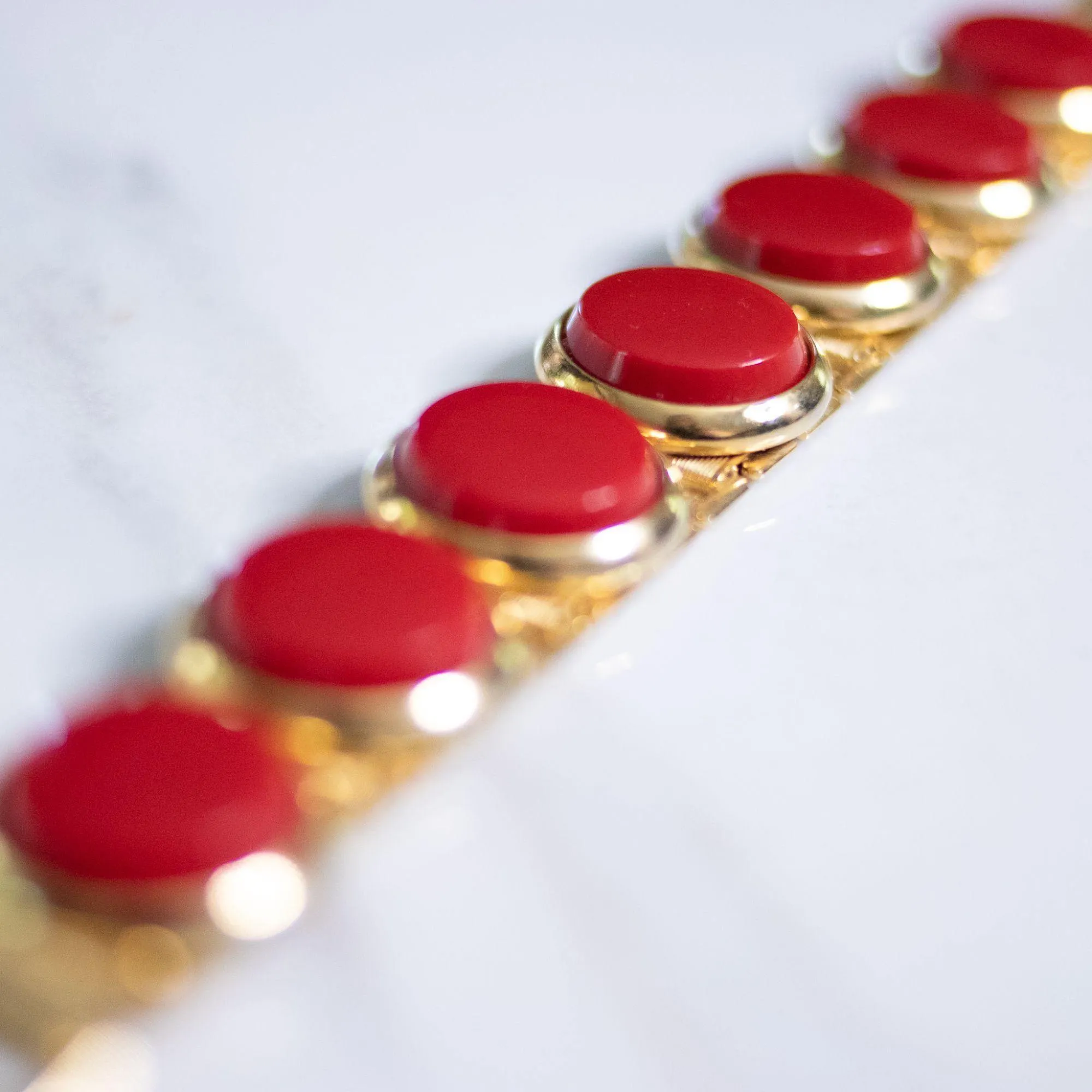 Vintage Retro Red Disc Bracelet