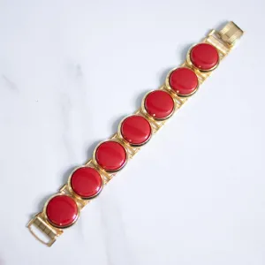Vintage Retro Red Disc Bracelet