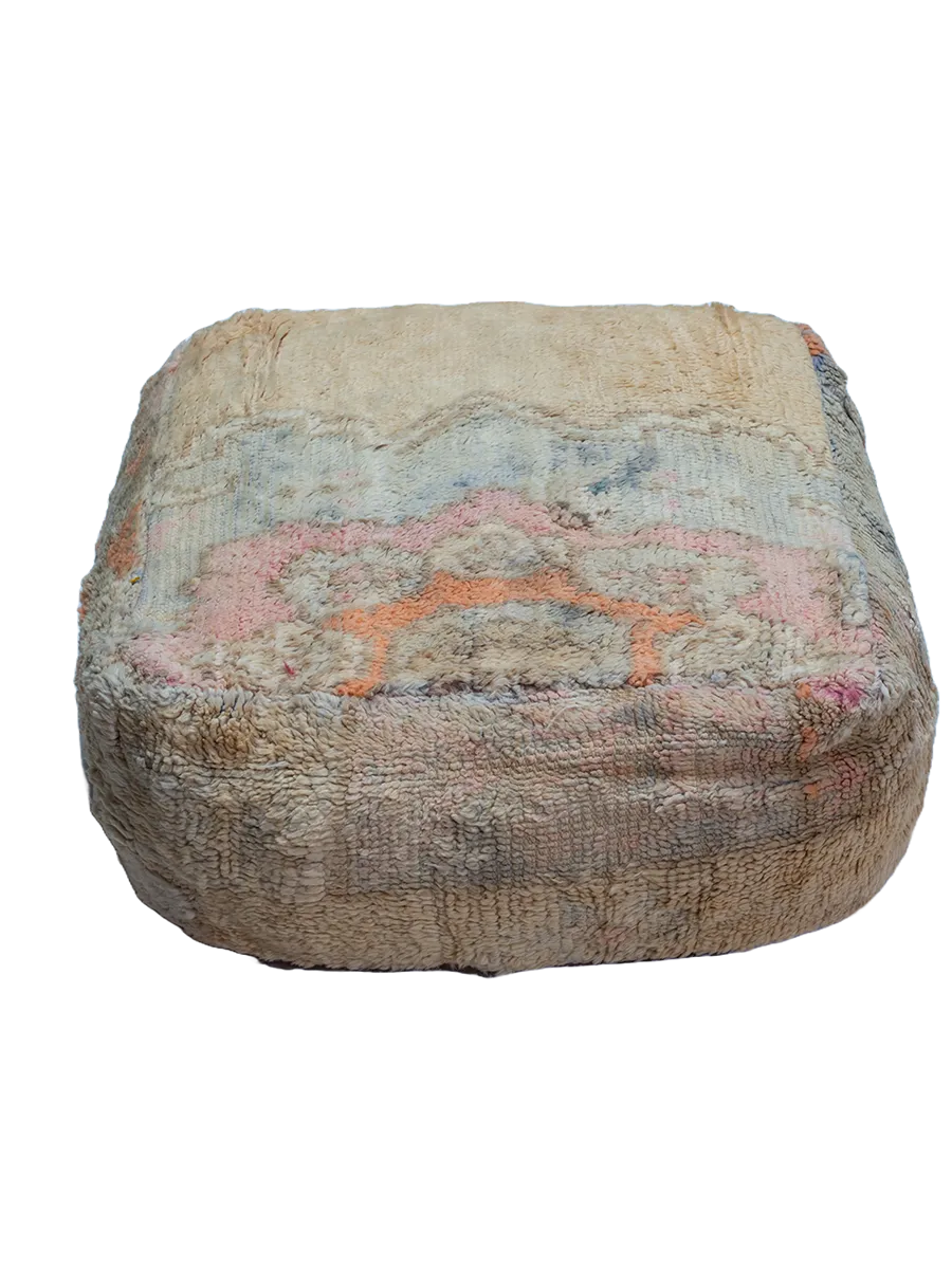 Vintage Rommani Pouf - Faded Pastel