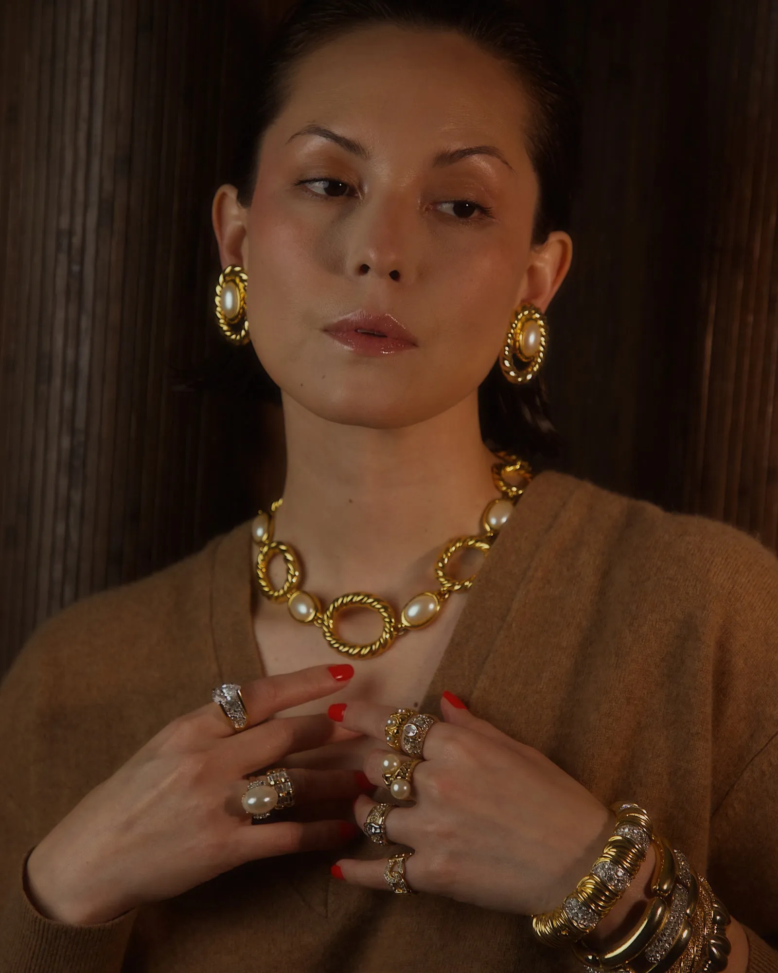 Vintage Rope Link & Pearl Statement Set