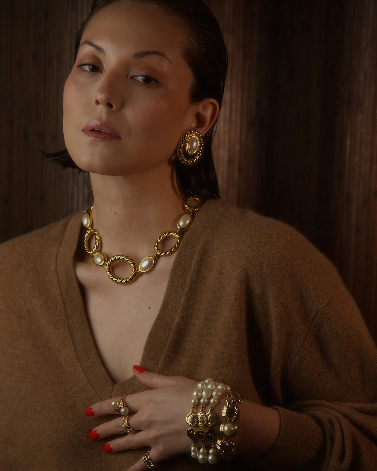 Vintage Rope Link & Pearl Statement Set