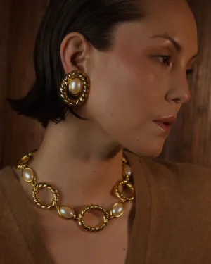 Vintage Rope Link & Pearl Statement Set