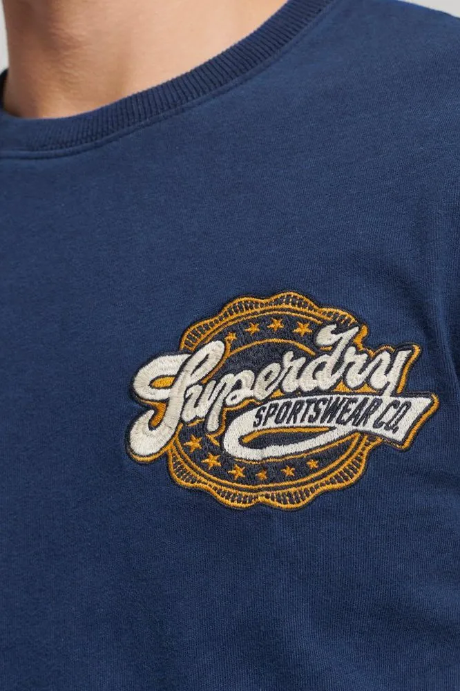 Vintage Scripted College Tee | Supermarine Navy