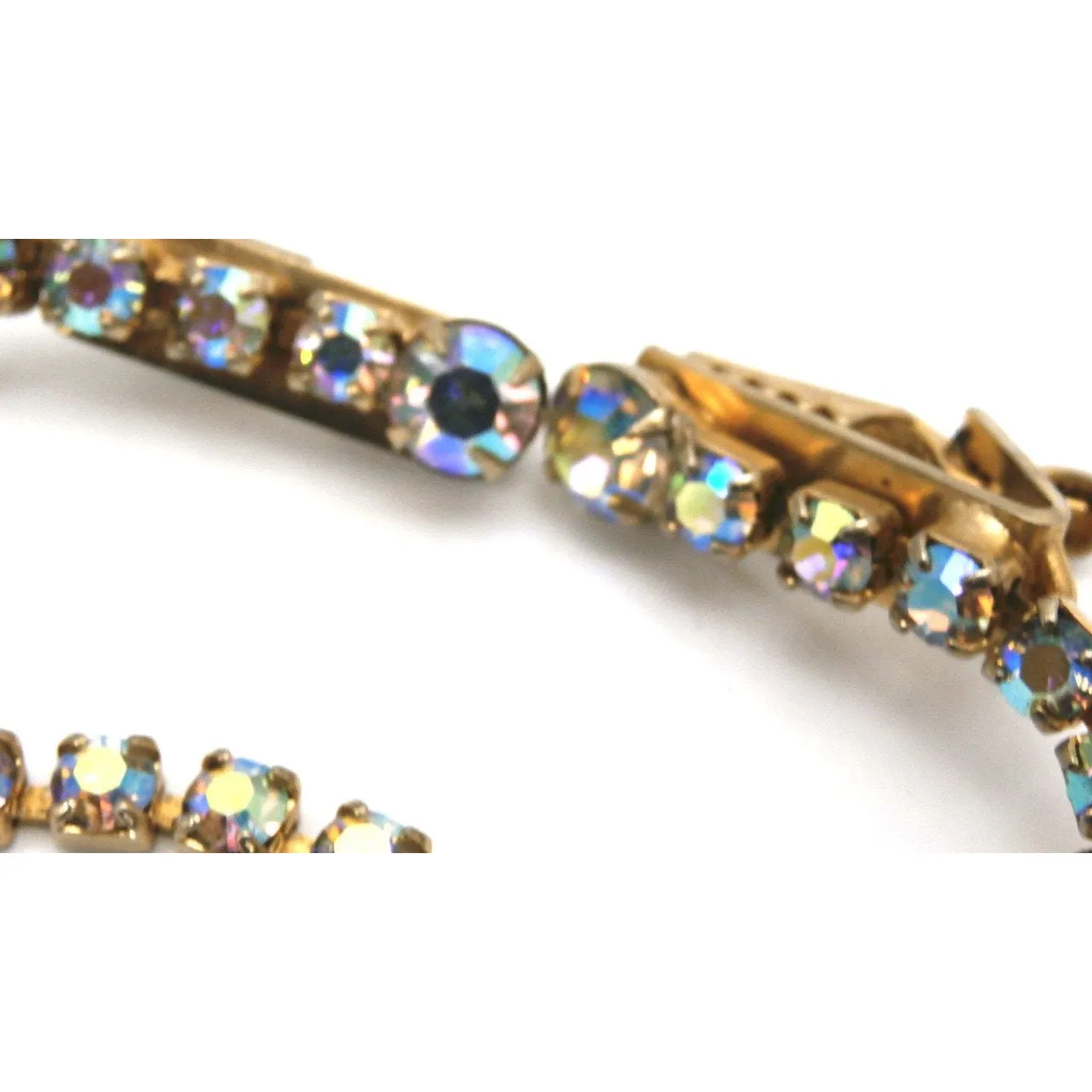 Vintage Sparkly Sweater Clip Aurora Borealis Rhinestones 1950