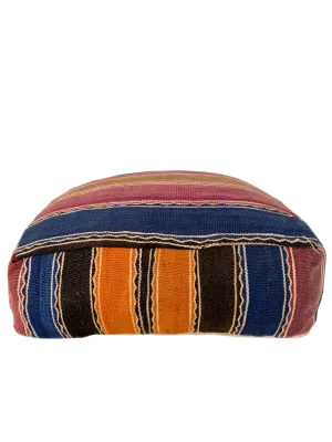 Vintage Striped Hanbel Pouf - Multi-Color