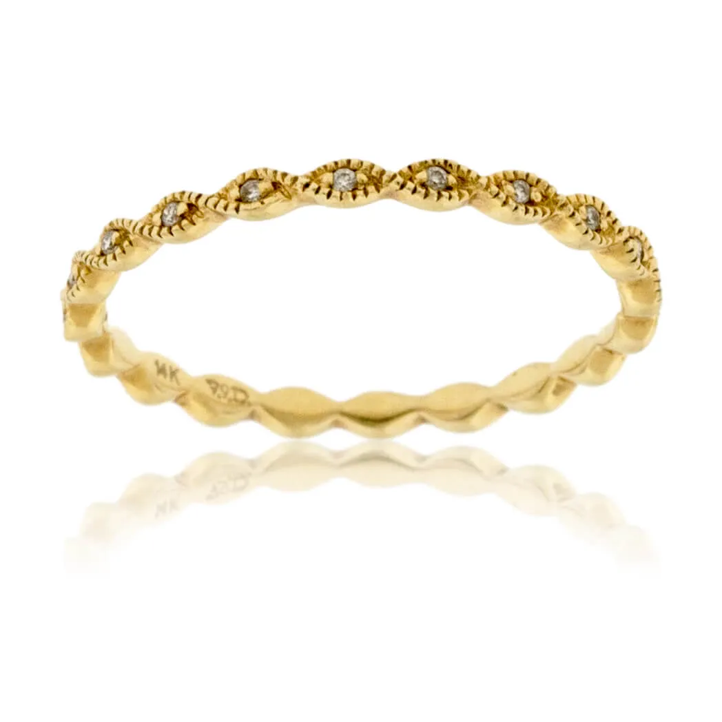 Vintage Style Diamond Stacking Band