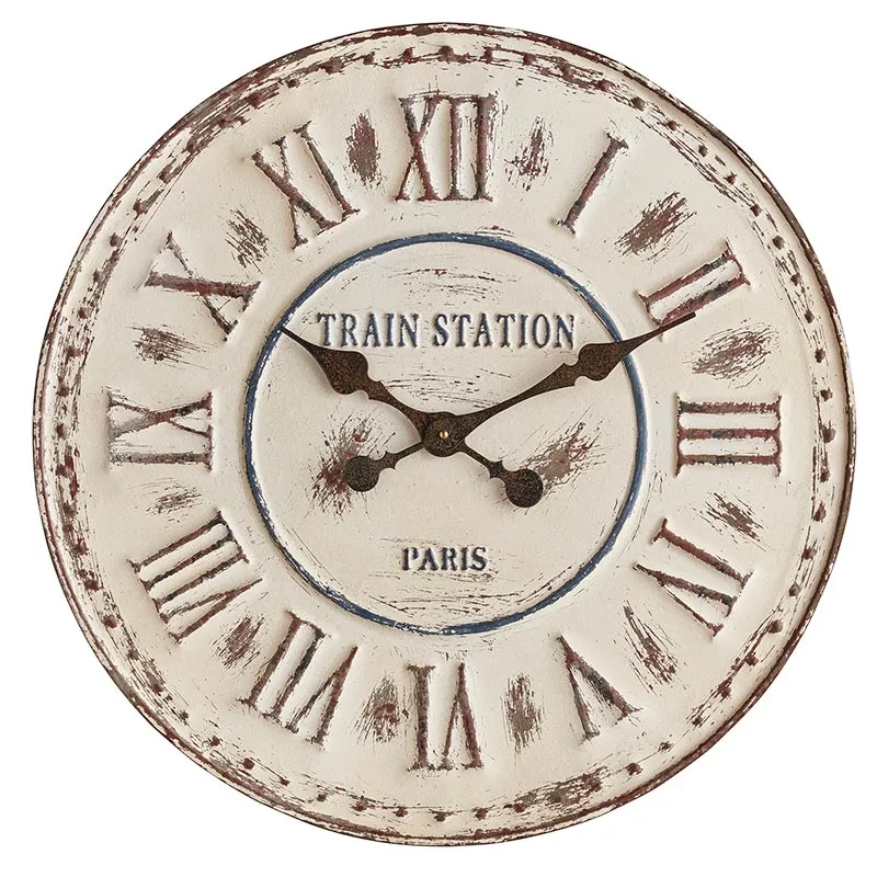 Vintage style distressed antique white clock