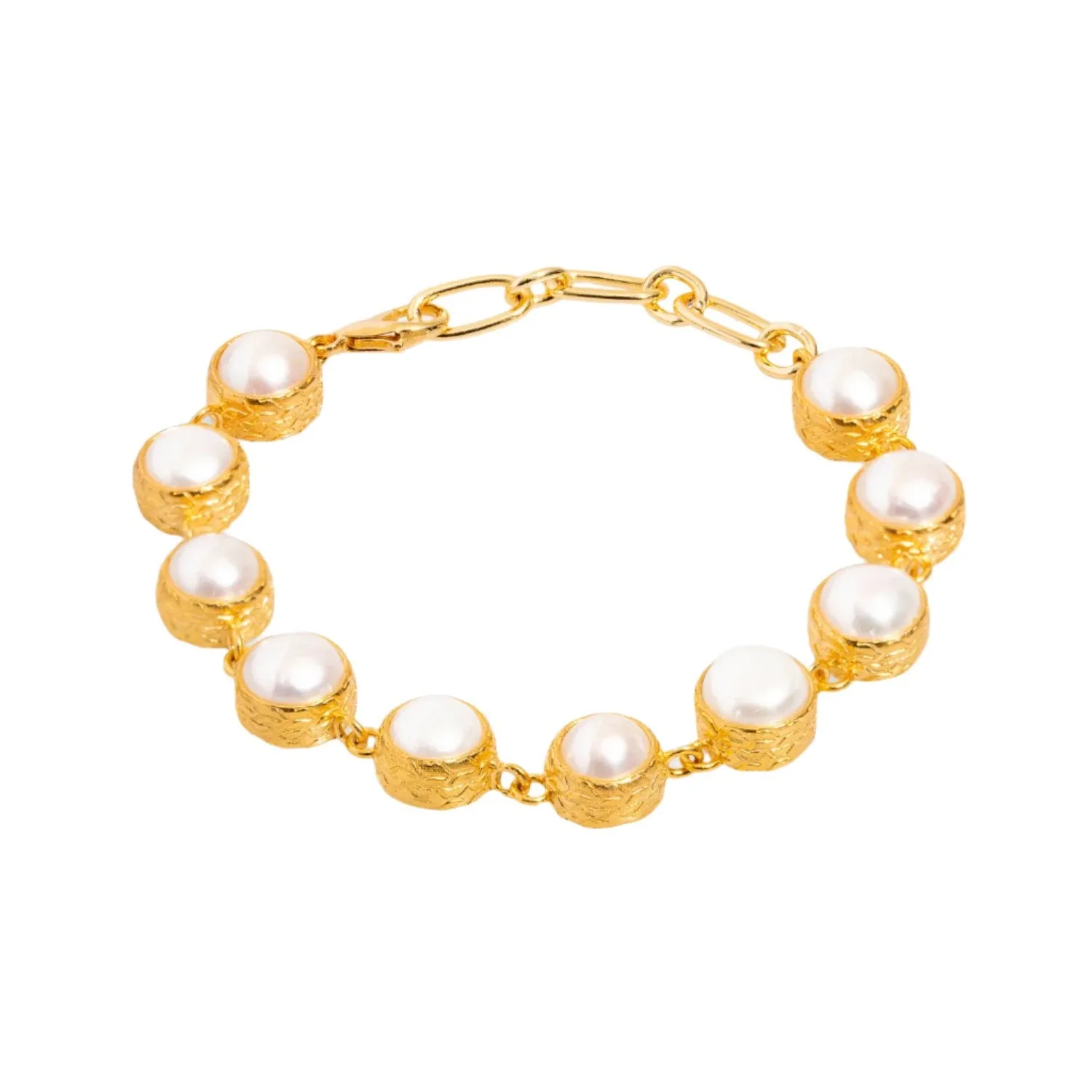 Vintage Style Pearl Tennis Bracelet