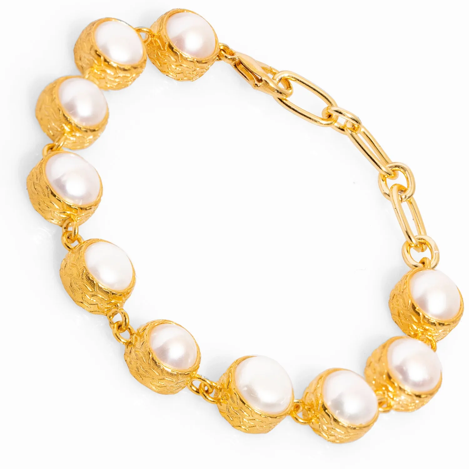 Vintage Style Pearl Tennis Bracelet