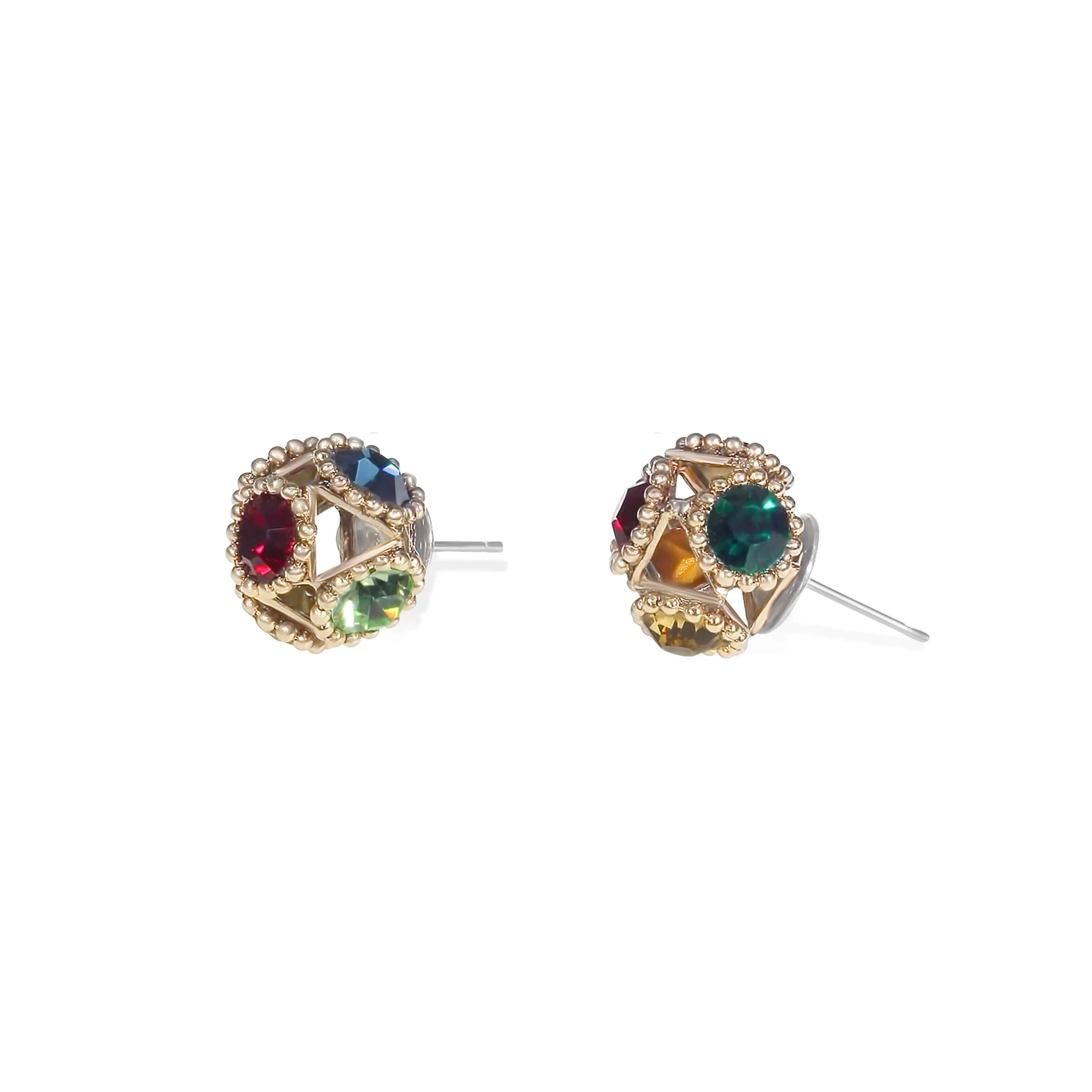 Vintage style round crystal studs