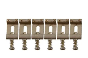 Vintage Style Saddles for Strat Bridge, Set of 6, Aged Finish