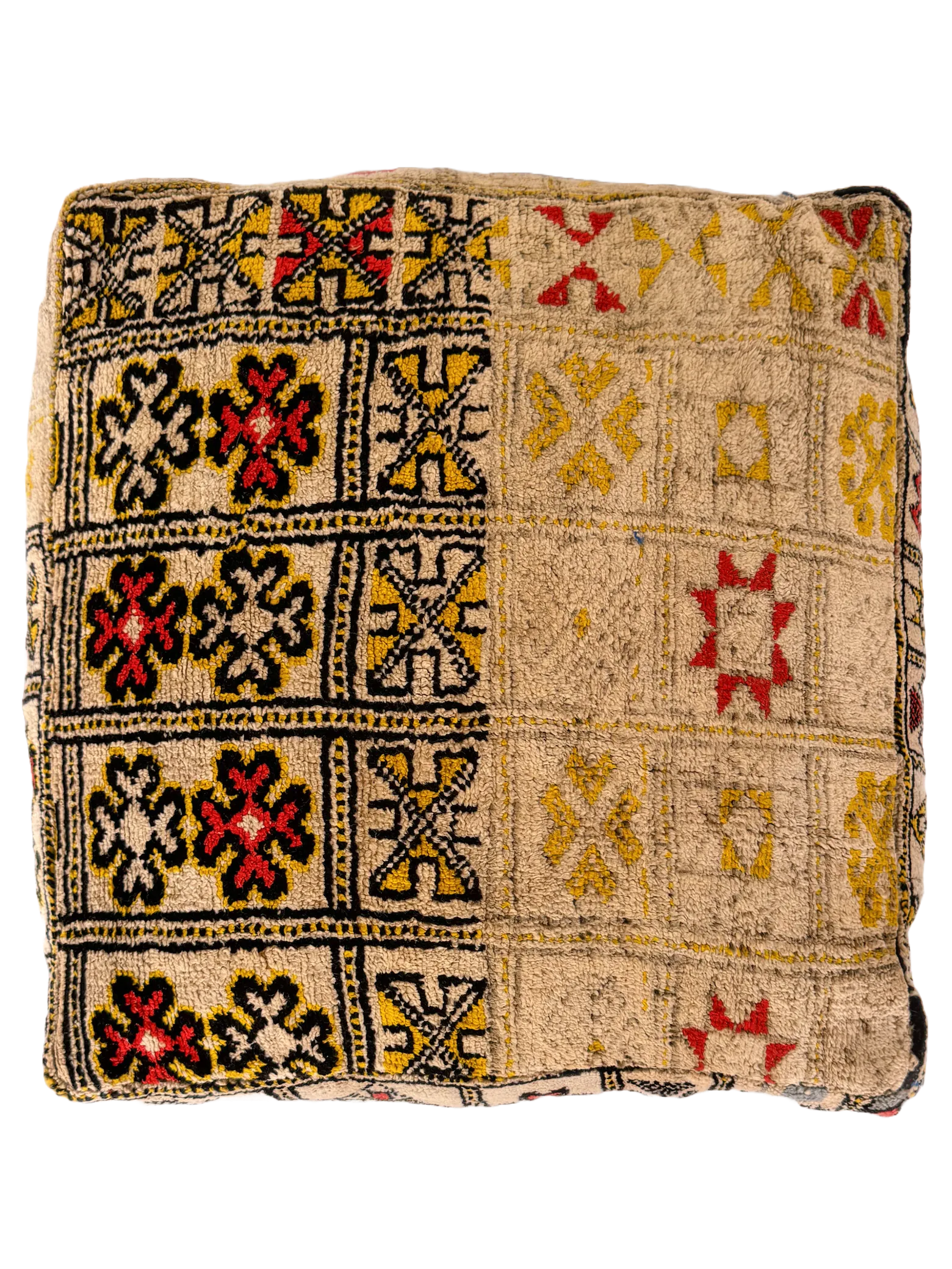 Vintage Taznakht Pouf - Symbolic Rows