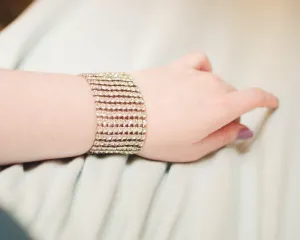 Vintage Wide Rhinestone Bracelet, Art Deco Style